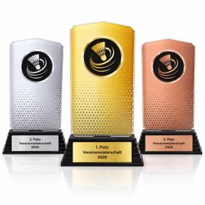 Badminton Acrylpokal mit Gravur
