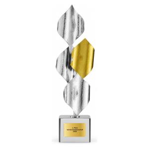 Trionfo Blätter-Trophäe 1305 Silber-Gold mit Gravur