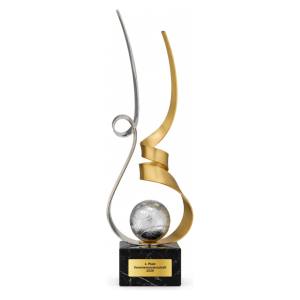 Trionfo Tennis-Trophäe 26130 Silber-Gold mit Gravur