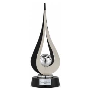 Trionfo Volleyball-Trophäe 26210 Schwarz-Silber mit Gravur