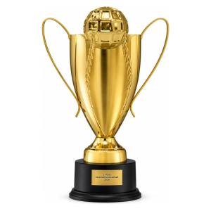 Trionfo Henkelpokal 410 Gold mit Ball mit Gravur