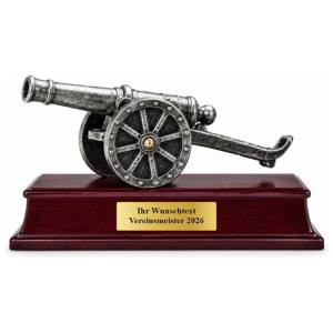 Torschützenkönig Pokal Kanone auf Holzsockel 122 x 195 mm mit Gravurschild ST-37822