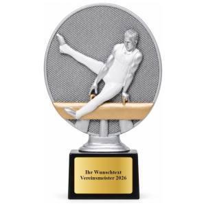 Turn Pokal Figur Turner am Pauschenpferd 160 mm mit Gravurschild ST-39252