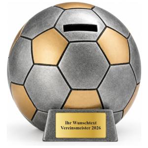 Fußball Spardose Ø 130 mm mit Gravurschild ST-39374