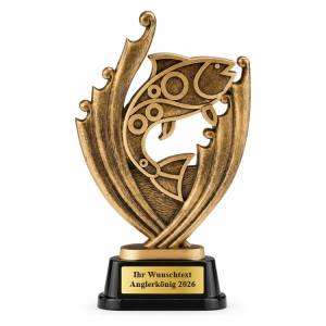 Angelpokal Fisch-Trophäe 224 mm mit Gravurschild ST-39588