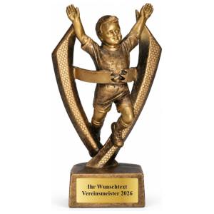 Kinder Leichtathletik Pokal Figur Sieger-Junge 135 mm mit Gravurschild ST-39646