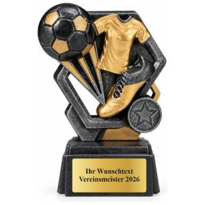 Fußball Pokal Figur Trikot Schuh Ball 150 mm mit Gravurschild ST-39705