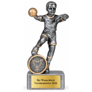 Kinder Handball Pokal Figur Handballjunge 130 mm mit Gravurschild ST-39738