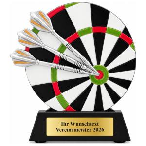 Dart Pokal Figur Dartscheibe Bullseye 132 mm mit Gravurschild ST-39752