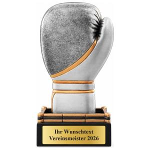 Box Pokal Figur Boxhandschuh im Ring 130 mm mit Gravurschild ST-39761