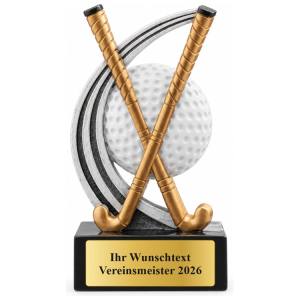 Hockey Pokal Figur Schläger mit Ball 127 mm mit Gravurschild ST-39794