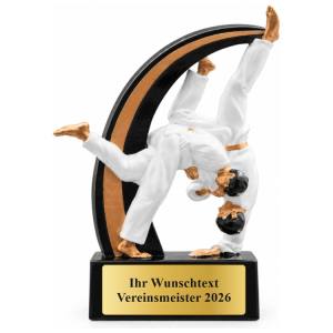 Judo Pokal Figur Wurf vor Bogen 122 mm mit Gravurschild ST-39804
