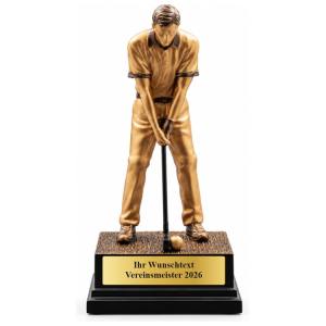 Golf Pokal Figur Golfer beim Putten 195 mm mit Gravurschild ST-39818