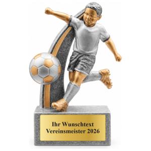 Fußball Pokal Kinder Figur Junge mit Ball 96 mm mit Gravurschild ST-39820