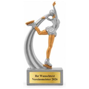 Eiskunstlauf Pokal Figur Eiskunstläuferin 125 mm mit Gravurschild ST-39875