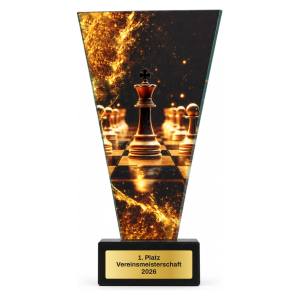 Schach Glastrophäe mit Gravur