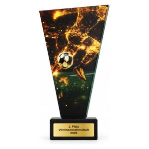 Fußball Glastrophäe Ball mit Gravur