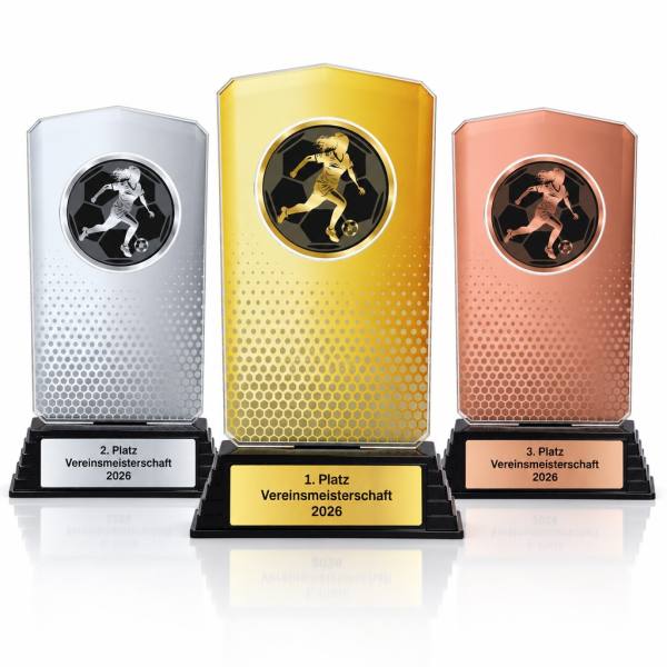 Damen Fußball Acrylpokal mit Gravur