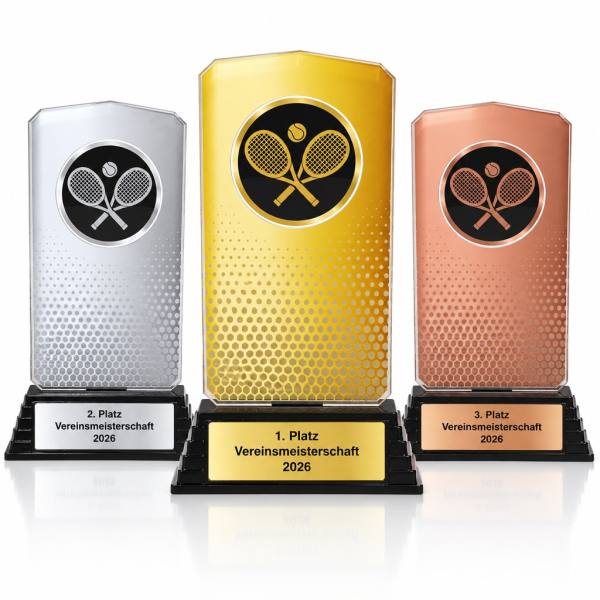 Tennis Acrylpokal mit Gravur