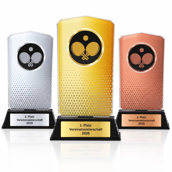 Tischtennis Acrylpokal mit Gravur
