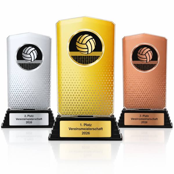 Volleyball Acrylpokal mit Gravur