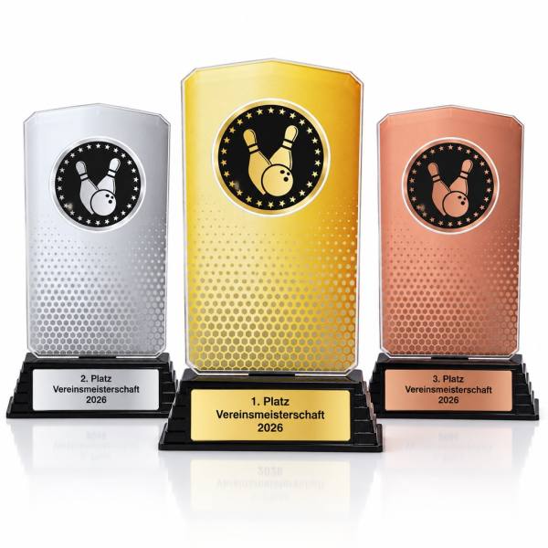Bowling Acrylpokal mit Gravur