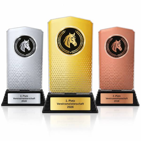 Reitsport Acrylpokal mit Gravur