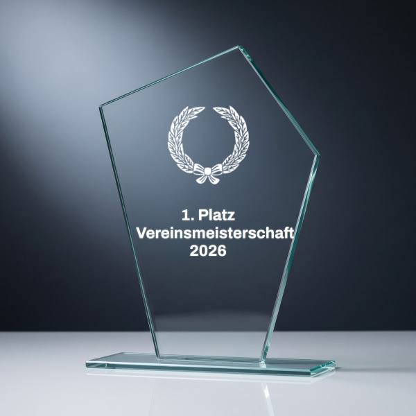 Glaspokal M80 mit Lasergravur
