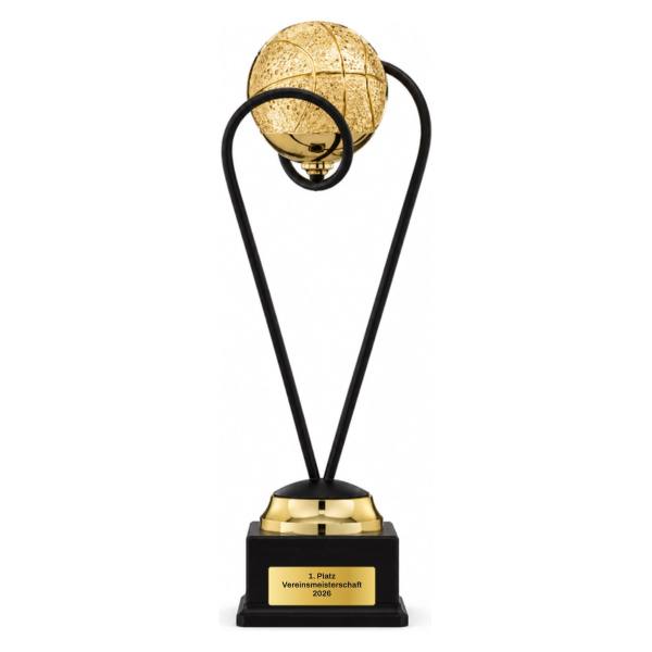 Trionfo Basketball-Trophäe 25110 Schwarz-Gold mit Gravur