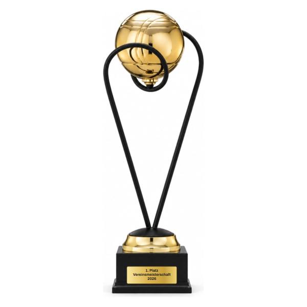 Trionfo Boccia-Trophäe 25110 Schwarz-Gold mit Gravur