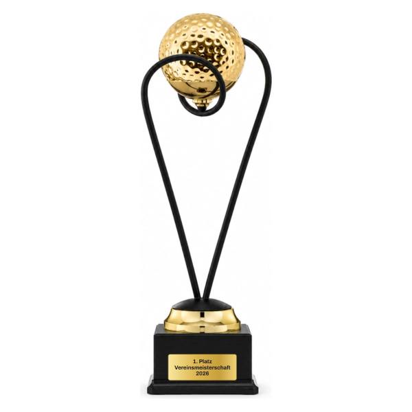 Trionfo Golf-Trophäe 25110 Schwarz-Gold mit Gravur
