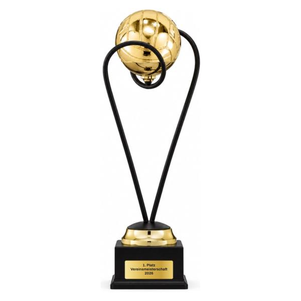Trionfo Volleyball-Trophäe 25110 Schwarz-Gold mit Gravur