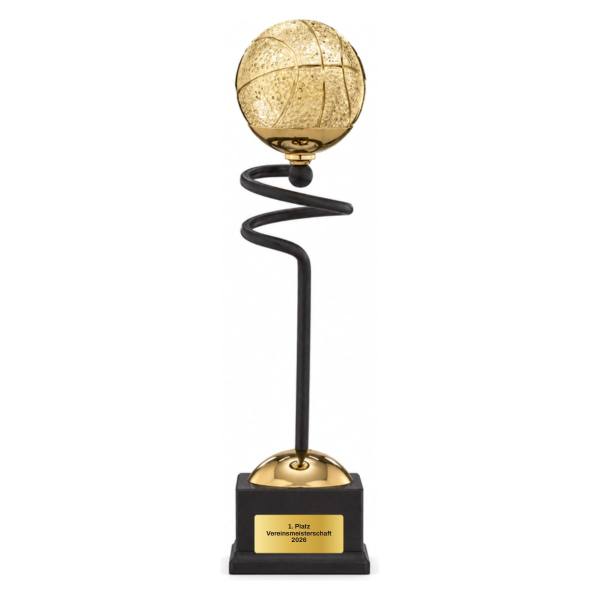 Trionfo Basketball-Trophäe 25140 Schwarz-Gold mit Gravur