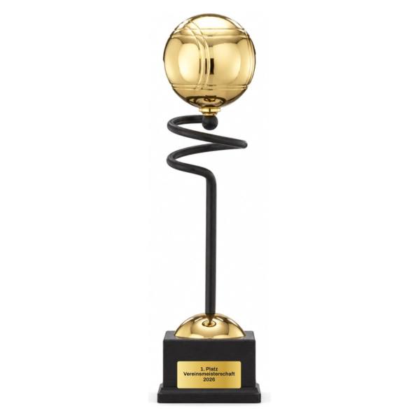 Trionfo Boccia-Trophäe 25140 Schwarz-Gold mit Gravur