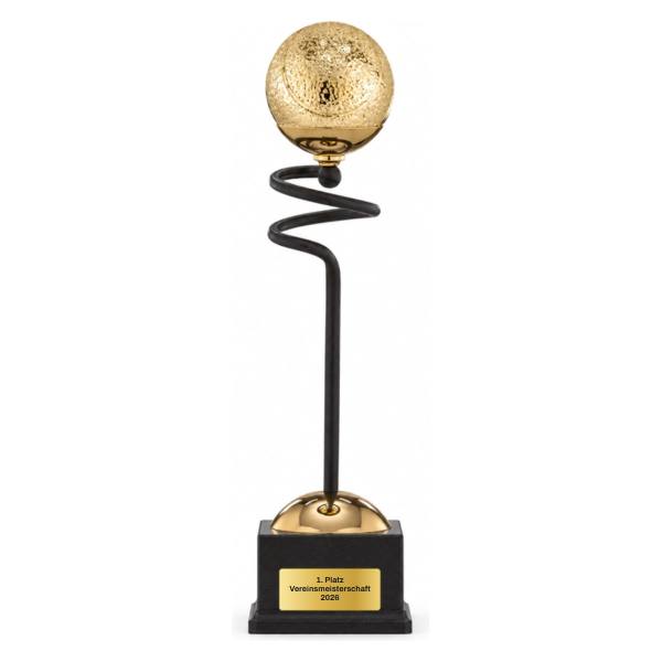Trionfo Tennis-Trophäe 25140 Schwarz-Gold mit Gravur