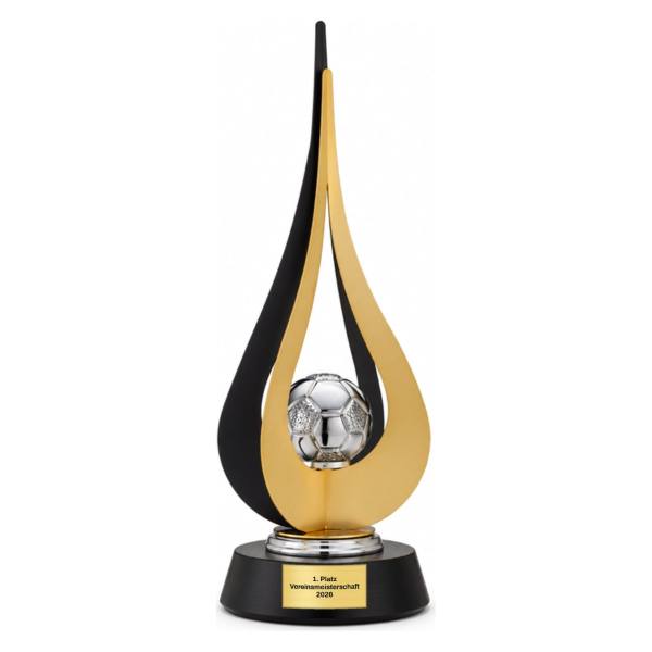 Trionfo Fußball-Trophäe 26200 Schwarz-Gold mit Gravur