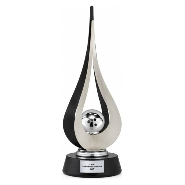 Trionfo Bowling-Trophäe 26210 Schwarz-Silber mit Gravur