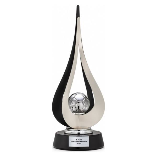 Trionfo Fußball-Trophäe 26210 Schwarz-Silber mit Gravur