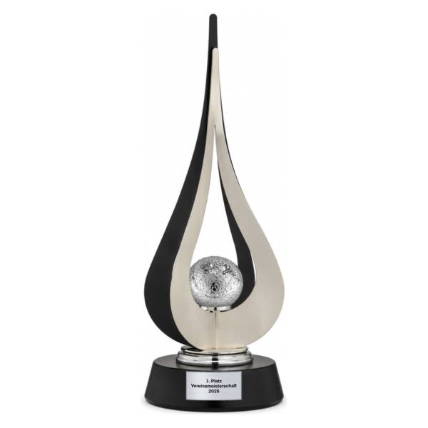 Trionfo Tennis-Trophäe 26210 Schwarz-Silber mit Gravur