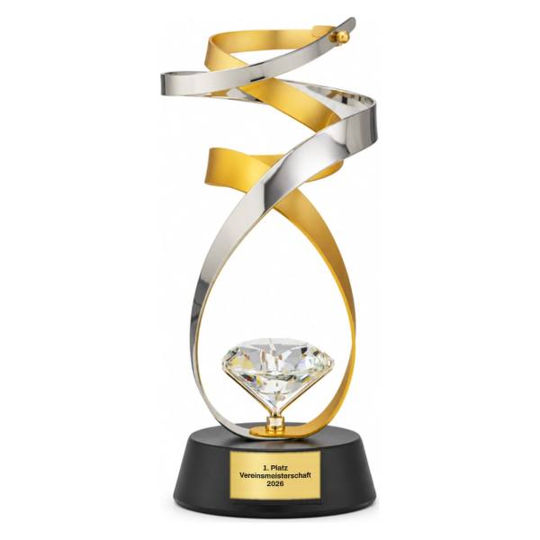 Trionfo Wirbel-Trophäe 26350 Gold-Silber mit Zierstein mit Gravur