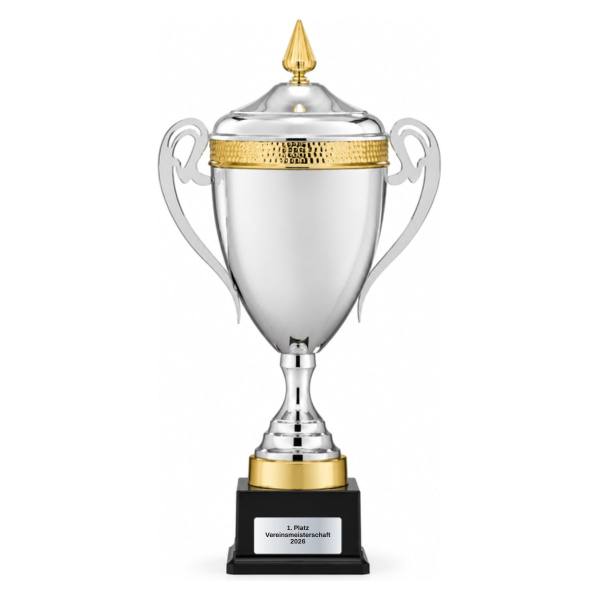 Trionfo Deckelpokal 6321 Silber-Gold mit Gravur