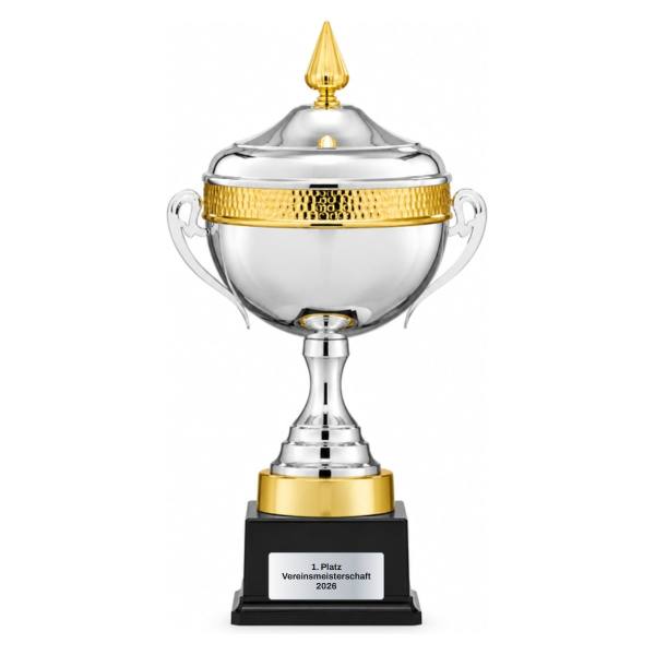 Trionfo Deckelpokal 6322 Silber-Gold mit Gravur