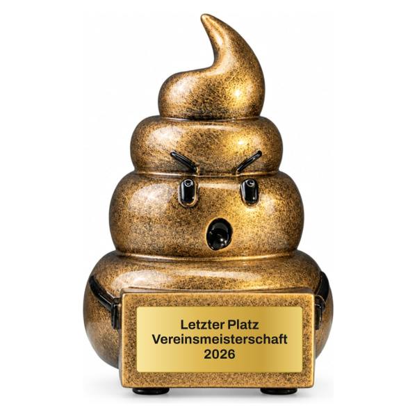 Loser Pokal Figur Häufchen 95 mm mit Gravurschild ST-39750