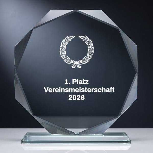 Glaspokal W561 mit Lasergravur