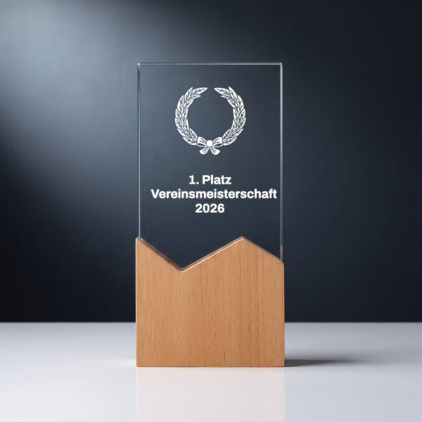Glaspokal W801 mit Lasergravur