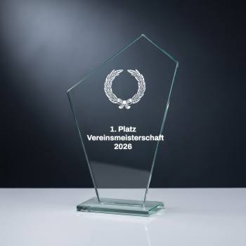 Glaspokal M64 mit Lasergravur