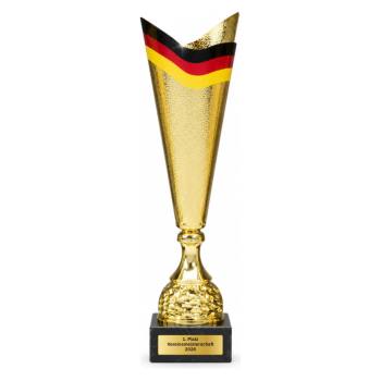 Pokal National 42 cm Gold Schwarz-Rot-Gold mit Gravurschild ST-40342