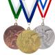 Fußball Medaillen 50 mm in Gold, Silber und Bronze mit geprägtem Fußballmotiv