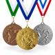 Leichtathletik Medaillen 45 mm MMC4508 in Gold, Silber und Bronze mit Band