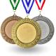 Günstige Medaille 32 mm MMC1332 in Gold, Silber und Bronze mit Emblem und Band